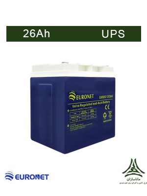 باتری 26 آمپرساعت، 12 ولت Euronet نوع UPS